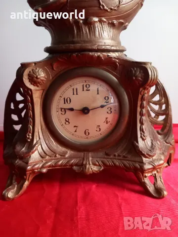 Стар Голям Настолен Каминен  Бароков Часовник, снимка 3 - Антикварни и старинни предмети - 48399946