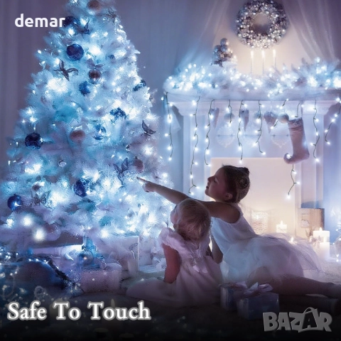 40 метра 800 LED коледни лампички с дистанционно и таймер, 8 режима, студено бяло, снимка 3 - Декорация за дома - 52847061