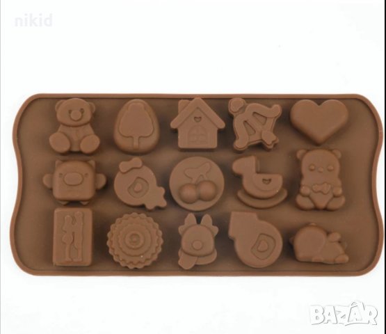мече лък череши къща сърце двойка силиконов молд форма за шоколадови бонбони лед фондан желирани и д