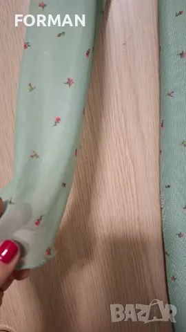 Зелена рокля на ситни цветчета тюл с подплата , снимка 10 - Рокли - 48439083