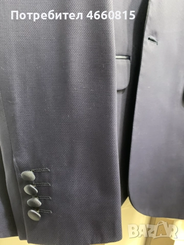 Стилен мъжки тъмносин официален костюм M-L/ 52 + РИЗА и АКСЕСОАРИ, снимка 9 - Костюми - 52947554