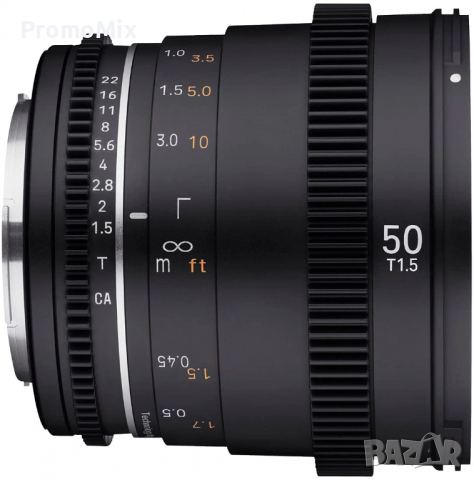 Обектив Samyang 50mm T1.5 VDSLR MK2 Canon EF -M, снимка 5 - Обективи и филтри - 36192853
