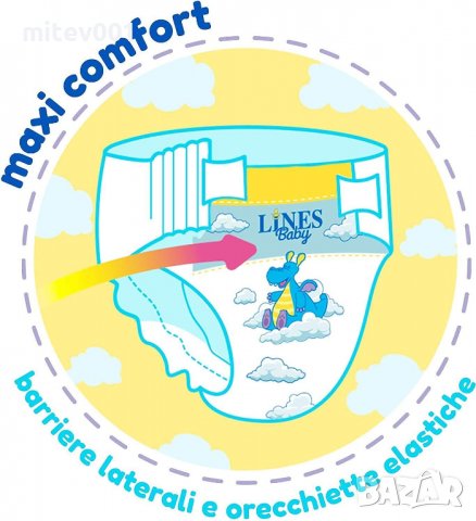 Памперси Lines Baby Extra Large, размер XL (15+ Kg) 4 броя в пакет, снимка 3 - Пелени, памперси - 38870069