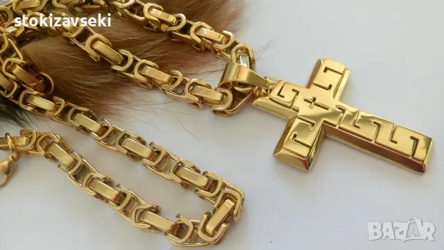 Мъжки ланец и кръст от медицинска стомана , снимка 1