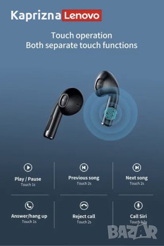 ‼️Промо Lenovo водоустойчиви слушалки, снимка 6 - Слушалки, hands-free - 42599034
