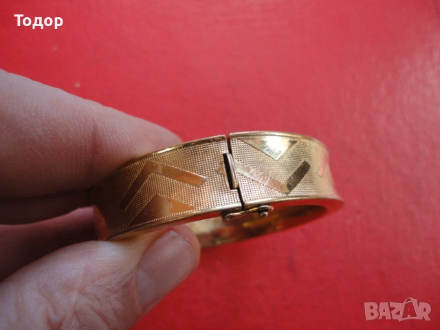 Уникална позлатена твърда гривна Amerikaner SP 3, снимка 5 - Гривни - 53301773