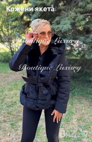 Нов модел топло черно или бежово зимно палто с големи пухове и топла качулка, снимка 3 - Якета - 42417523