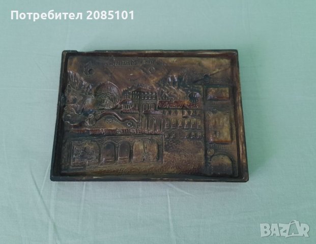 Ретро малка картина Рилски манастир, снимка 3 - Антикварни и старинни предмети - 40308338