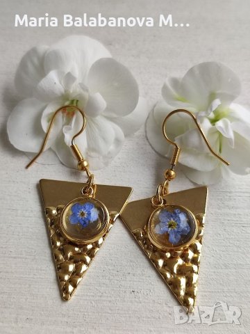 Бижута от епоксидна смола и естествени цветя.Ръчноизработени., снимка 6 - Бижутерийни комплекти - 40921406