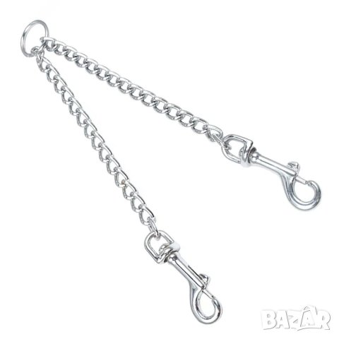 Метален двоен с повод за две кучета. Двоен повод за големи кучета. Повод за две кучета. , снимка 2 - За кучета - 27327917