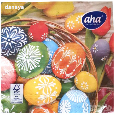 2788 Великденски салфетки за маса, трипластови, 20 броя в пакет, снимка 4 - Аксесоари за кухня - 36189320