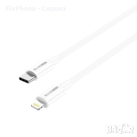 Кабел USB-C - Lightning, BLUE Power BBX36, 1м, 3A, в кутия, Бял 