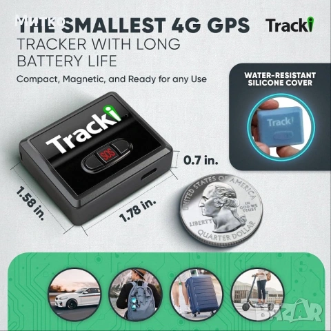 Tracki Mini 4G GPS тракер за кола, мотор и багаж - Магнитен - В реално време - Гео ограда , снимка 6 - Аксесоари и консумативи - 53840159