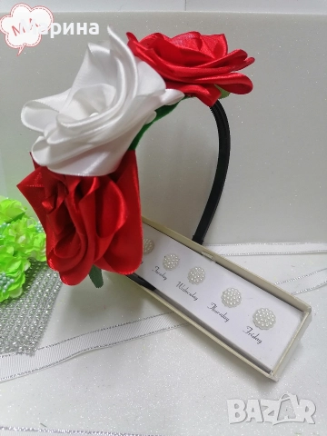 Китка за глава с големи рози, вариант 24, снимка 3 - Аксесоари за коса - 52827720