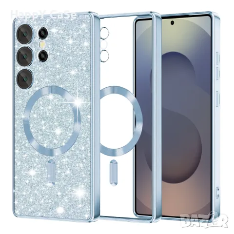 Samsung Galaxy S25 Ultra S25+ S25 / Glitter MagSafe Лукс силиконов кейс гръб калъф, снимка 11 - Калъфи, кейсове - 48884066