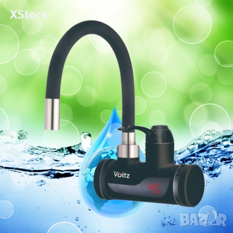 Нагревател за вода Voltz - За стена или плот, 3300W, Черен, снимка 5 - Смесители - 52588590