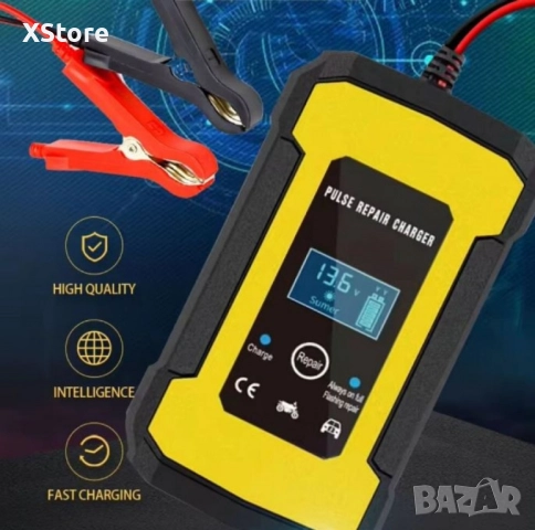 Интелигентно 2в1 зарядно - Токоизправител за акумулатор с температурен детектор и импулсни режими, снимка 5 - Аксесоари и консумативи - 52458242