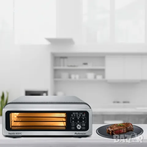 Фурна за пица с горещ въздух Rohnson R-2880 Rapido * Безплатна доставка * Гаранция 2 години, снимка 5 - Фритюрници - 48331910