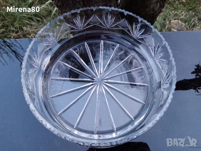 * Моника * - голяма кристална купа, снимка 3 - Антикварни и старинни предмети - 53714362