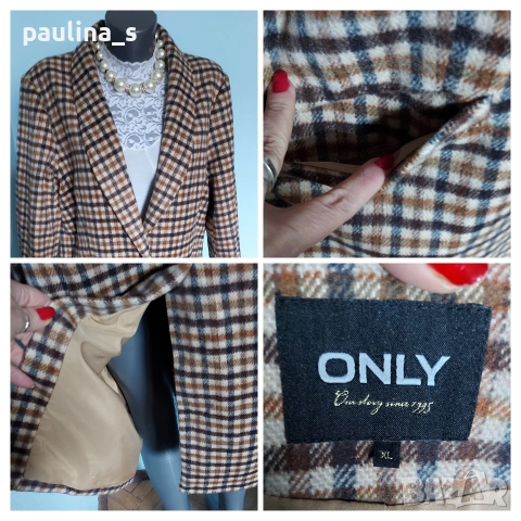 Два броя / Марково палто "Н&М" и "Only", с високо съдържание на вълна и кашмир , снимка 15 - Палта, манта - 16237973