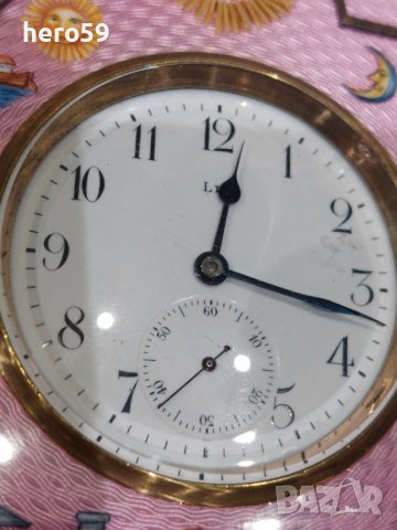 Каретен часовник-Сребърен гилеше  емайл часовник/Silver and Guilloche enamel Carriage Clock/, снимка 7 - Колекции - 38836804