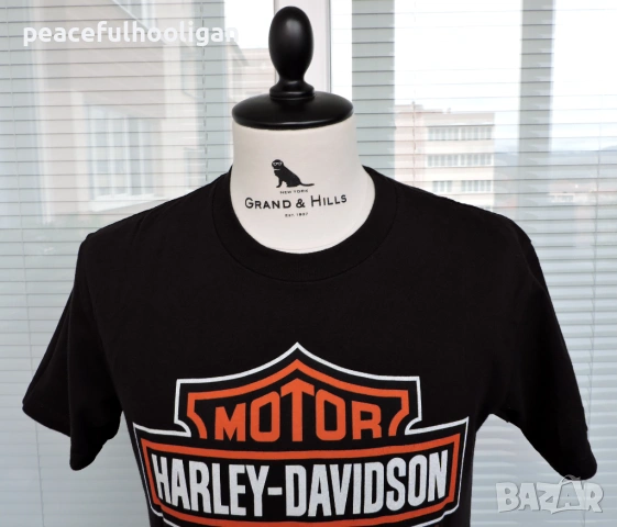 Harley Davidson Augsburg Germany мъжка тениска с двустранен принт, като ново, размер M/S, снимка 3 - Тениски - 53393485
