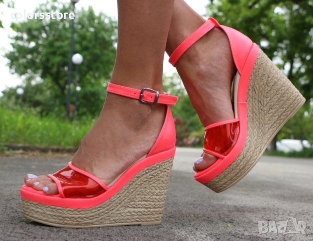 Сандали на платформа - циклама - 613