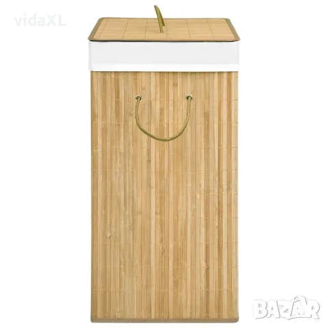 vidaXL Бамбуков кош за пране с 2 секции, 100 л, снимка 4 - Сушилници - 56146681