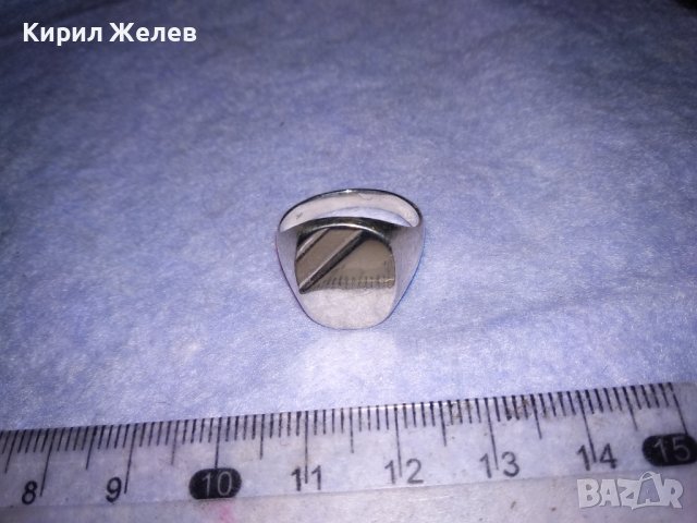 АРИСТОКРАТИЧЕН МАСИВЕН СРЕБЪРЕН ПРЪСТЕН ПОЛИРАНО до ОГЛЕДАЛЕН БЛЯСЪК СРЕБРО 925 РЪЧНА РАБОТА 38744, снимка 17 - Пръстени - 41741231