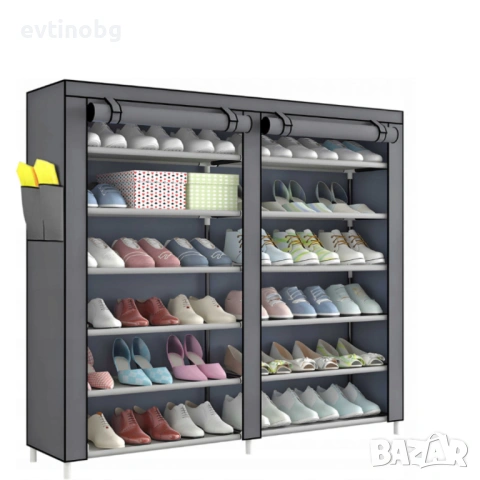 Сгъваем текстилен шкаф XXL, органайзер за дрехи, дишащ материал, снимка 6 - Гардероби - 53808838