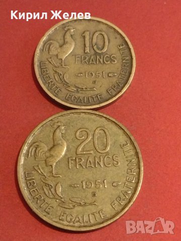 Две монети 10 франка 1951г. / 20 франка 1951г. Франция редки за КОЛЕКЦИОНЕРИ 34832