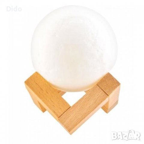 Нощна лампа с формата на луна, снимка 4 - Лед осветление - 39660695