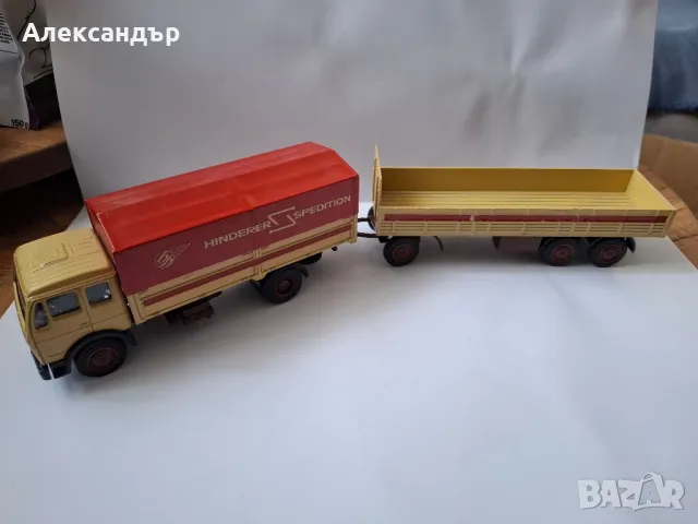 Камионче метално NZG Mercedes Benz 1632S 1932S No. 146  мащаб 1:50 Hinderer Spedition, снимка 9 - Колекции - 49587789