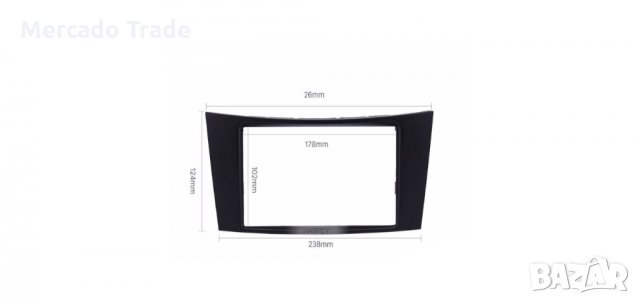 Адапторна рамка, За BENZ E CLASS W211, CLS C219, 2001-2009г, Черен, снимка 4 - Аксесоари и консумативи - 35940746