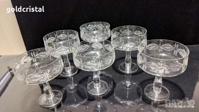 Кристални чаши български кристал, снимка 7 - Антикварни и старинни предмети - 25854658