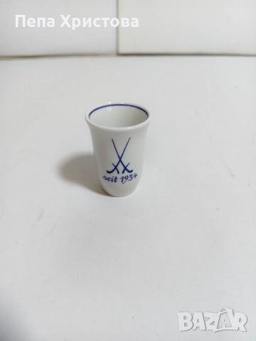 Колекционерски комплект за ликьор от немски порцелан Meissen , снимка 18 - Сервизи - 52596017