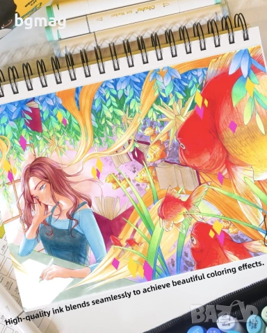 Ohuhu Oahu Art Markers Set-перманентни маркери, комплект 40 цвята, снимка 2 - Ученически пособия, канцеларски материали - 52183685