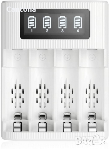 EBL интелигентно бързо зарядно устройство за батерииAA AAA, 4 слота, Type C и micro USB вход
