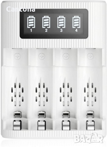 EBL интелигентно бързо зарядно устройство за батерииAA AAA, 4 слота, Type C и micro USB вход