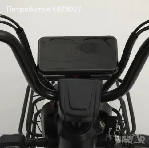 Електрически велосипед motor9 48V12AH – Максимална скорост 45 км/ч, 500W мотор, вакуумни гуми, бял/ч, снимка 8 - Велосипеди - 55838208