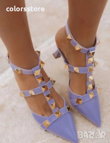 Сандали на ток - лилави - V700