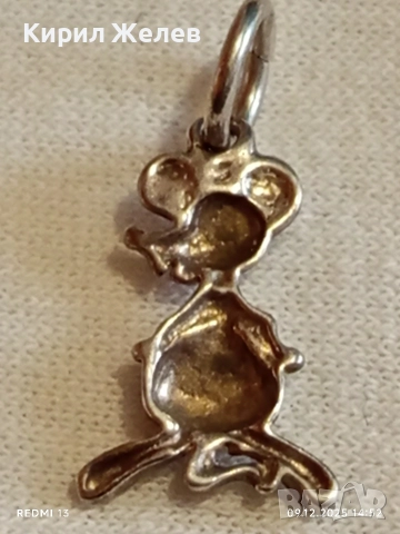 Сребърен медальон във формата на МИШКА много красив стилен дизайн 52404, снимка 7 - Колиета, медальони, синджири - 52708123
