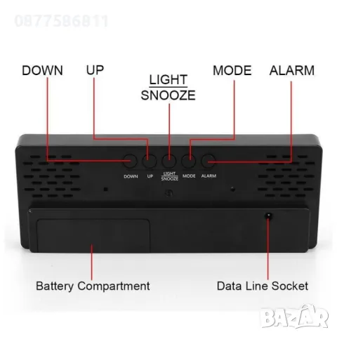 ПОСТОЯННО СВЕТЕЩ LED ЧАСОВНИK С ГОЛЕМИ ЦИФРИ НА ТОК ИЛИ БАТЕРИИ, ТЕРМОМЕТЪР. ЛЕД СВЕТЕЩИ ЧАСОВНИЦИ+, снимка 10 - Други - 49865820