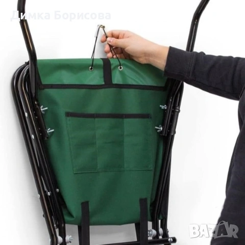 Сгъваема градинска количка с голям капацитет – лека, здрава и компактна за съхранение, снимка 7 - Градински инструменти - 53035748