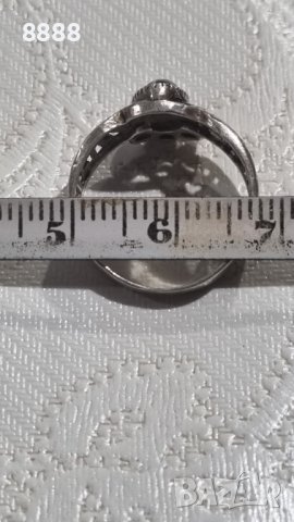 Vintage сребърен пръстен 925 с котешко око , снимка 11 - Пръстени - 44406188