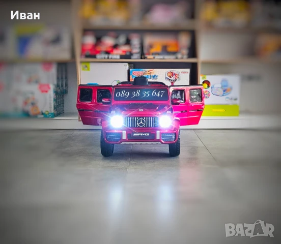 ПОСЛЕДНИ 2 БР!ТОП ЦЕНА!НОВО!Акумулаторен джип Mercedes G63 AMG с 12V батерия,EVA гуми,металик, снимка 6 - Електрически играчки - 51187648