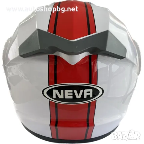 Каска за мотор -бяло / червено ГЛАНЦ, снимка 3 - Аксесоари и консумативи - 50154195