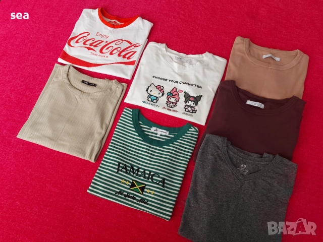 СЕТ тениски 7 бр. за 10 лв. H&M, HOUSE, Sinsay, Koton, CROPP