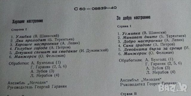 Популярни руски песни в изпълнение на ансамбъл Мелодия, снимка 4 - Грамофонни плочи - 35922518