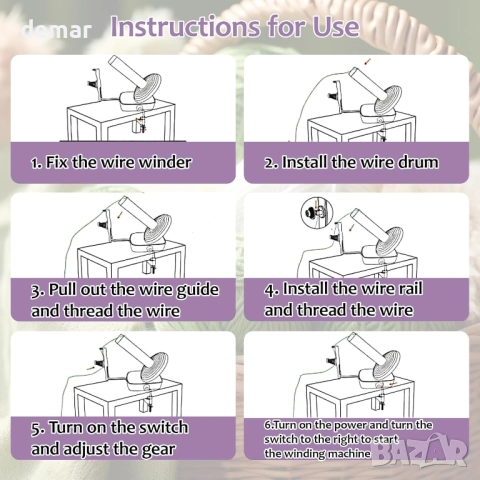 Електрическа навиваща машина за прежда с двойна пружина JAOGAUS, снимка 6 - Други стоки за дома - 51757038